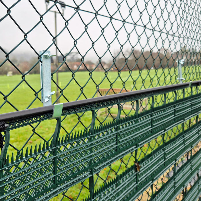 Pair of tennis fence hooks to store tennis drag mats and tennis drag brushes